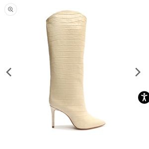 SCHUTZ Maryana Crocodile-Embossed Leather Boots | Size 11